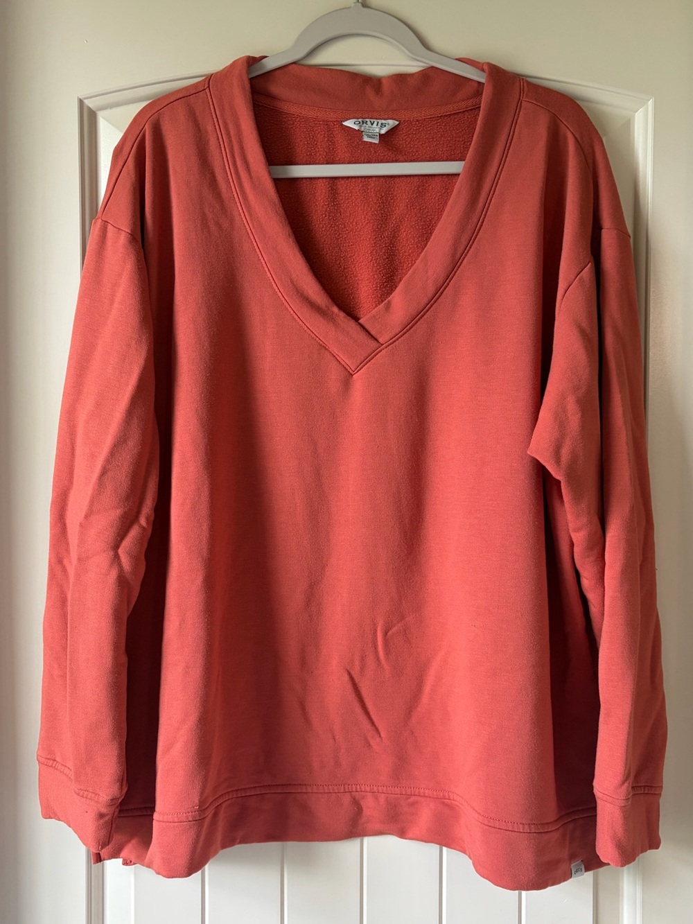 Orvis V Neck Fleece Pullover Sweatshirt